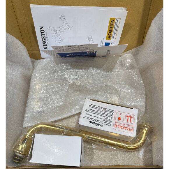 Kingston Brass KS1202AX Heritage Kitchen Faucet, 10 x 7.75 x 6.94,Polished Brass - Picture 4 of 4